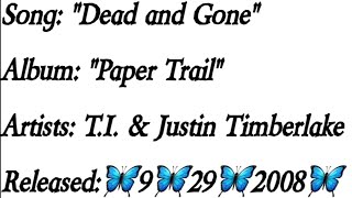 TI  Dead and Gone Ft Justin Timberlake LyricsEXPLICIT [upl. by Latea]