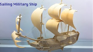 DIY 3D Woodcraft Construction Kit Sailing Military Ship quot Eaglequot [upl. by Nannerb]