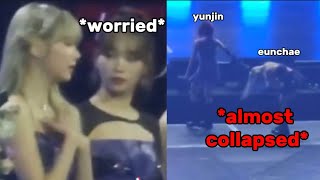 EUNCHAE almost collapsed on stage and her LE SSERAFIM unnies got worried about her condition [upl. by Yednil123]