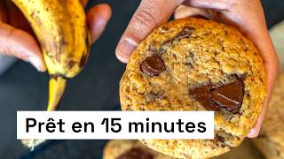 Ces cookies chocolat banane sans oeuf sont délicieux et prêts en 15 minutes [upl. by Harifaz]