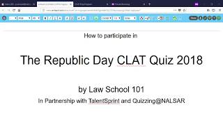 The Republic Day CLAT Quiz 2018  How to participate [upl. by Namijneb15]