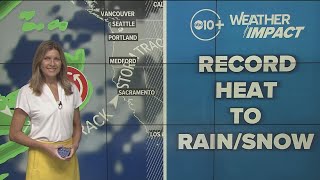 California Weather Chance of rain follows record heat wave [upl. by Amitaf55]