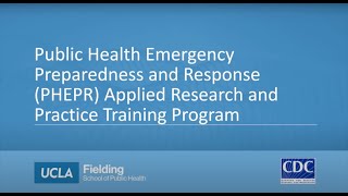 Public Health Emergency Preparedness and Response Overview [upl. by Malcolm500]