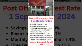 Post office interest rate 2034 sbimutualfund postofficescheme [upl. by Lieno316]