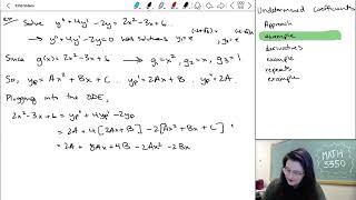 92 Undetermined Coefficients  Basic example [upl. by Washburn104]