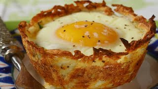 Hash Brown Breakfast Cups Recipe Demonstration  Joyofbakingcom [upl. by Norej877]