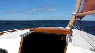 Catboat AC 24 Sailing 15  20 knots Long Island Kings Park [upl. by Orecic394]