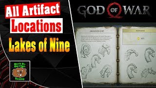 God of War  All Artifact Locations for The Lakes of Nine  Abandon Ship Artifact Set [upl. by Morty]