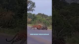 Porcupine Parents VS Leopard EPIC Baby Rescue [upl. by Nosreve338]