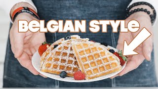 Homemade Belgian Waffles Recipe Brussels Style [upl. by Haldis]