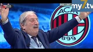 DirettaStadio 7Gold Milan Inter 10 Tiziano Crudeli quotCU CU CU CUTRONEquot [upl. by Einaej]