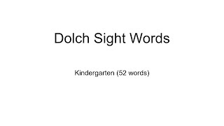 Dolch Sight Words for Kindergarten  Essential Words for Early Readers [upl. by Nobe]