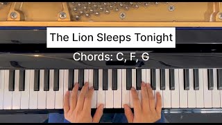 The Lion Sleeps Tonight easy piano tutorial [upl. by Suollecram]