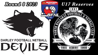 BFNL U17R Darley Devils vs North Ballarat Roosters [upl. by Eissirk]