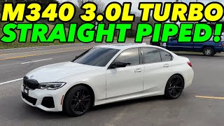 2021 BMW M340i 30L Turbo I6 STRAIGHT PIPED [upl. by Shaver112]