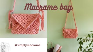 How to make a macrame bag easy tutorial DIY  como hacer un bolso de macrame boho fácil diy [upl. by Yenaled]