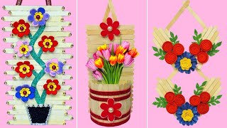 3 Amazing Wall Hanging Home Decor Craft Ideas Using Icecream sticks  Popsicle Stick crafts  DIY [upl. by Darnell]