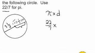 Circumference Of A Circle  Using 227 For Pi [upl. by Hannahc]