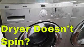 LG Dryer Doesnt Spin SOLVED Diagnosis Disassembly Tips Tricks Replacing Motor [upl. by Sumahs866]