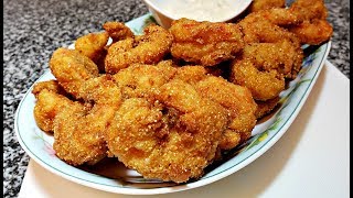 Easy Crunchy Fried Shrimp Recipe  Easy Homemade Tartar Sauce Recipe [upl. by Celesta]