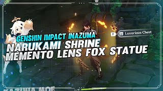 Narukami Shrine Memento Lens Fox Statue Free Luxurious Chest  GENSHIN IMPACT INAZUMA [upl. by Linnie]