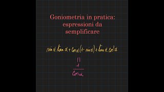 Goniometria in pratica espressioni da semplificare [upl. by Renato]