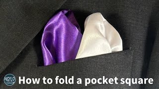 How to fold a pocket square  Double puff fold with 2 handkerchiefs [upl. by Jae]