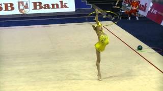 Romanova Eleonora UKR hoop Qual Cup of World 2014 Minsk [upl. by Ahsienahs]