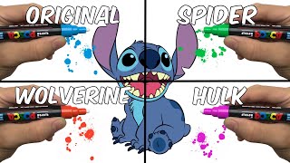 One Drawing  But 4 Different Styles posca drawing liloandstitch [upl. by Sylram]