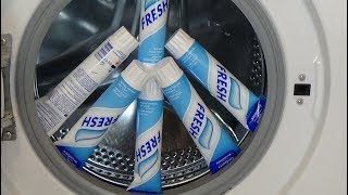 Experiment test  Toothpaste  in a Washing Machine Foam and plenty of soap by centrifuge 108 [upl. by Towney207]