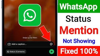 WhatsApp Status Mention Option Not Showing  How to Fix WhatsApp Status Mention Feature Not Showing [upl. by Alleahcim9]