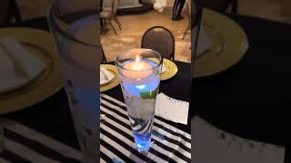 Repass or home going celebration set up idea Floating centerpieces and Tuxedo backdrop [upl. by Shepard]