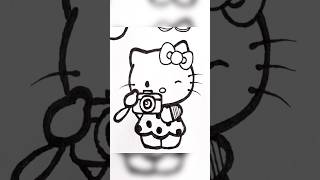 Hello Kitty Art  How to draw hello Kitty stepbystep shorts youtubeshorts trending [upl. by Ilah]