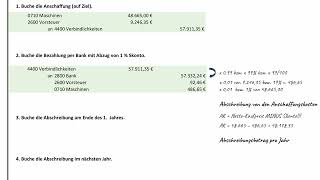 Lineare Abschreibung  Buchungen Anschaffungskosten [upl. by Zeret]