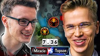 Miracle amp Topson  Dream Mid Lane Matchup in 736 PATCH [upl. by Ronaele]