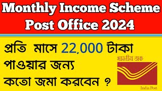 পোস্ট অফিস MIS স্কিম 2024  Post Office Monthly Income Scheme Details amp Interest Rate 2024 [upl. by Vinaya857]