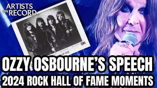 Ozzy Osbourne’s Speech At The 2024 Rock and Roll Hall of Fame WHAT HAPPENED [upl. by Esilenna825]