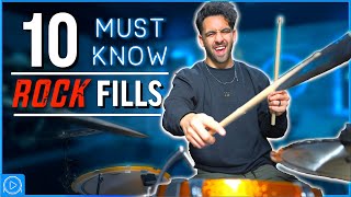 10 MUST KNOW Rock Fills For Beginner Drummers [upl. by Dagnah]