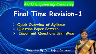 Quick Overview of syllabus and Important question AKTU engineering chemistry  Question Paperpattern [upl. by Tailor152]