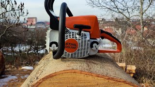 Legendary Stihl MS 250 chainsaw  first start first cuts big wood test factory rpm and more [upl. by Yruama]