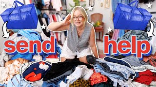 clean out my closet STORAGE with me MASSIVE fall amp winter clothes purge [upl. by Corley77]