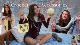 Crocheting accessories amp fall vibes 🍁 Crochet Vlog [upl. by Ymiaj]