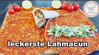 leckere Lahmacun Rezept selber machen mit diesem Trick klappt es hamuru nasıl yapılır [upl. by Orsay59]