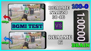 Realme 8i Vs Realme Narzo 30 Bgmi Test  Realme Narzo 30 Vs Realme 8i 100 Battery Drain Test [upl. by Tallie]