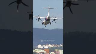 Rate this ATR 72 Crosswind Landing at Lisbon Airport [upl. by Enimzaj]