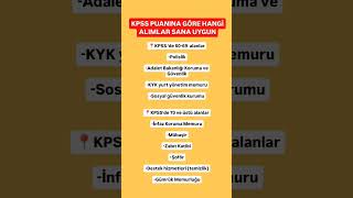 Kpss puanına göre hangi alımlar sana uygun ✅ [upl. by Loise]