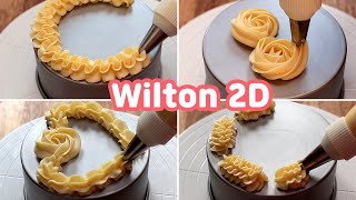 Wilton 2D nozzle Piping Tutorial  25 Cake border design Ideas  Cake decorating [upl. by Elsey]