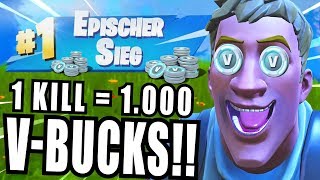 1 KILL  1000 GRATIS VBUCKS in Fortnite Battle Royale Challenge [upl. by Betsey165]