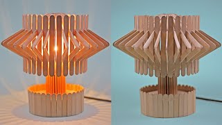 Lamp with ice cream sticks easy  How to make a lantern with popsicle stick [upl. by Llednahs665]