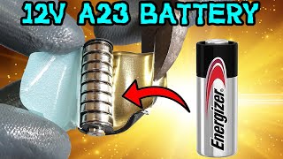 Energizer alkaline A23 whats inside mini 12 volts battery ASMR [upl. by Hodess]